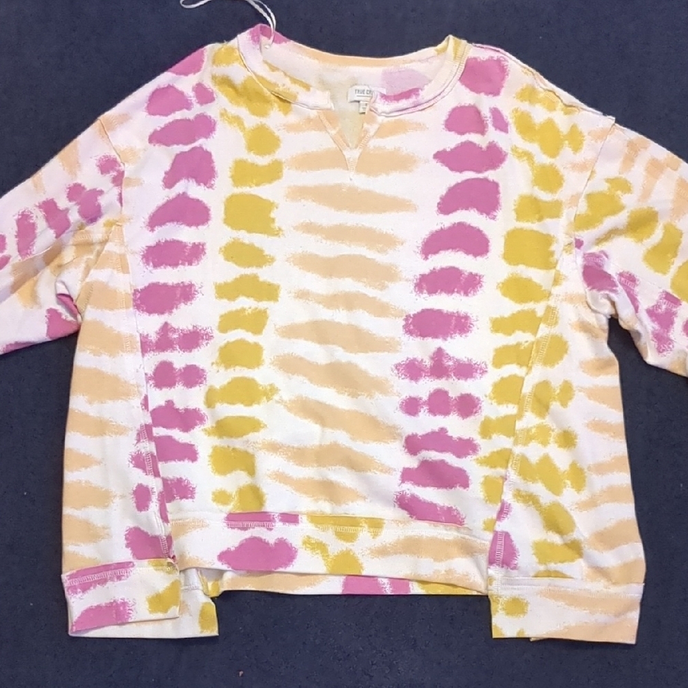 True Craft Yellow and Purple Tie-Dye Sweatshirt